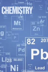The word Chemistry with various element symbols from the periodic table .